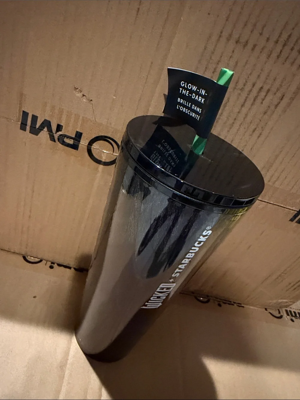 Starbucks Black Tumbler with Mint Green 'Wicked' Lettering